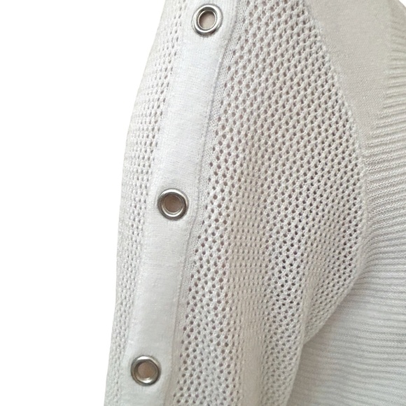 Tribal Sweater Pullover Top Grommets Hi Low Rounded Hemline Cotton Viscose Rayon - Picture 9 of 13